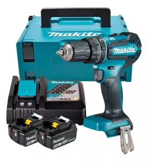 Parafusadeira de Impacto a Bateria 18V 1/2'' DHP485 60NM +Kit Carregamento e Maleta MAKPAC -Makita Parafusadeira de Impacto a Bateria 18V 1/2'' DHP485 60NM +Kit Carregamento e Maleta MAKPAC -Makita