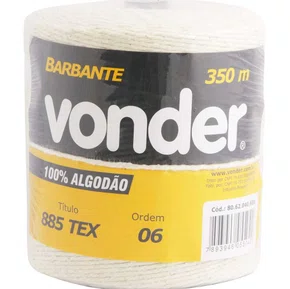 Rolo de Barbante de Algodão 4x6 350 Metros 885 TEX -Vonder
