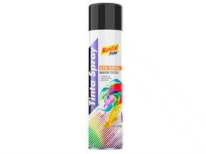 Tinta Spray 400ml Preto Brilhante AE01000102 Mundial Prime