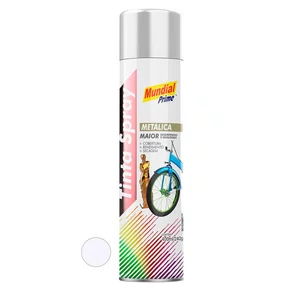 Tinta Spray Metálica 400ml Cromada Brilhante MUNDIAL PRIME