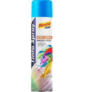 Tinta Spray Mundial Prime Uso Geral 400ml Azul Médio