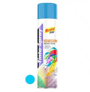Tinta Spray Uso Geral 400ml Azul Claro Brilhante MUNDIAL PRIME REF. AE01000066
