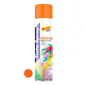 Tinta Spray Uso Geral 400ml Laranja Brilhante MUNDIAL PRIME AE01000071