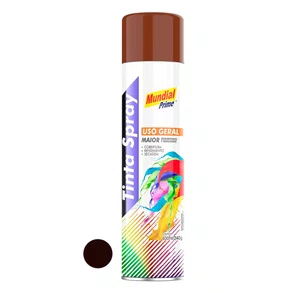 Tinta Spray Uso Geral 400ml Marrom Brilhante MUNDIAL PRIME