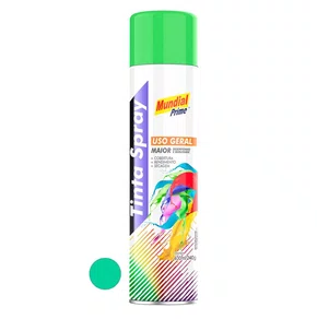 Tinta Spray Uso Geral 400ml Verde Claro Brilhante MUNDIAL PRIME