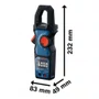 Alicate Amperimetro GMC 600-15 600A AC/DC CAT III 600V +Pilhas e Bolsa -Bosch