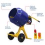 Betoneira Compacta Desmontável 130L c/Motor 1/2CV Tambor Plástico Azul Monofásica 220V -Menegotti
