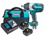 Chave de Impacto a Bateria 18V DTW1001 1050NM + Kit Carregamento Bivolt e Bolsa -Makita
