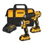 Combo Parafusadeira de Impacto 20V DCD7781 1/2'' + DCF7871 1/4'' + Kit Carregamento e Bolsa -Dewalt