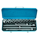 Jogo de Soquete 3/4'' Sextavado 7/8'' a 2'' Pol. 32-EPU com 14 Peças -Gedore