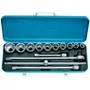 Jogo de Soquetes e Acessórios 3/4'' 22 à 50mm 14 Peças 017503 - Gedore