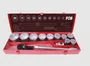 Jogo soquete impacto 1'' 36 a 80MM sextavado com 14 peças modelo PRO-1014KV PD