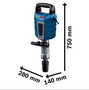Martelo Demolidor GSH 14C 1.750W Encaixe Hexagonal 22MM c/Maleta 220V -Bosch