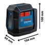 Nivel a Laser 2 Linhas Vermelhas 12M GLL 12-22 de Chão + Pilha -Bosch