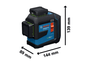Nivel a Laser 360G GLL 80-33 G 160M Linhas Verdes de Chão + Receptor e Pilha -Bosch