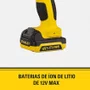 Parafusadeira de Impacto 12V 3/8'' SCH121S1K-BR +Kit Carregamento Bivolt e Maleta -Stanley