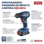 Parafusadeira de Impacto 18V GSB 185-LI 1/2'' +Kit Carregamento +23 Acessórios e Maleta -Bosch