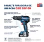 Parafusadeira Furadeira Impacto Bosch GSB 18V-50 2 baterias de 2 Ah + maleta