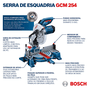 Serra de Esquadria 10" (254mm) 1750W Bosch GCM 254 220V