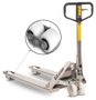 Transpalete Manual em Inox TM2500 IC Capacidade 2.500kg Com Roda Dupla de Nylon -Paletrans