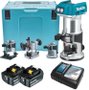 Tupia Manual a Bateria 18V DRT50RMJX2 +02 Baterias 4AH +Carregador Bivolt +03 Bases e Maleta -Makita